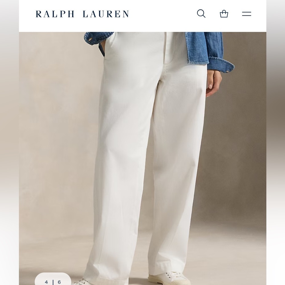 Ralph Lauren White Wide-Leg Trousers - Picture 10 of 10